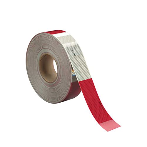 American Sign Products 2" x 30' roll 3M Diamond Grade Reflective Safety Tape 983-326, Red/White Conspicuity Tape for Trailers, Cars, and Trucks