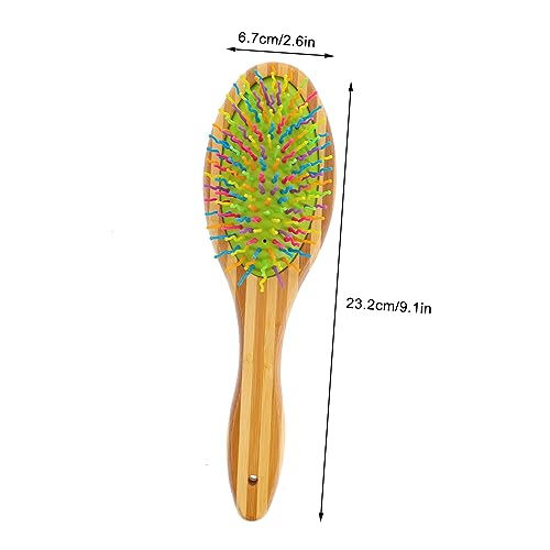 CIYODO Rainbow Pet Grooming Comb Bending Wave Pins for Dogs Puppies Dematting Cleaning Tool Dog Hair Brush Stylish Wood Handle