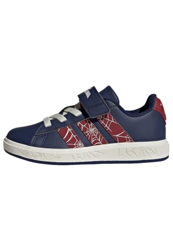 adidas Unisex - Bambini e Ragazzi Marvel Spider-Man Grand Court Shoes Kids, Dark Blue/Active Maroon/off White, 31 EU