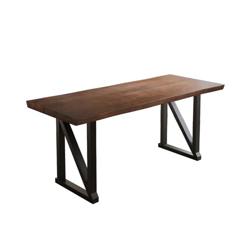 Solid Wood and Metal Modern Industrial 56 inch Wide Home Office Desk, Writing Table, Workstation, Perfect Table for Your workspace Study Table Furniture in Rustic Natural Aged Brown - Image 6