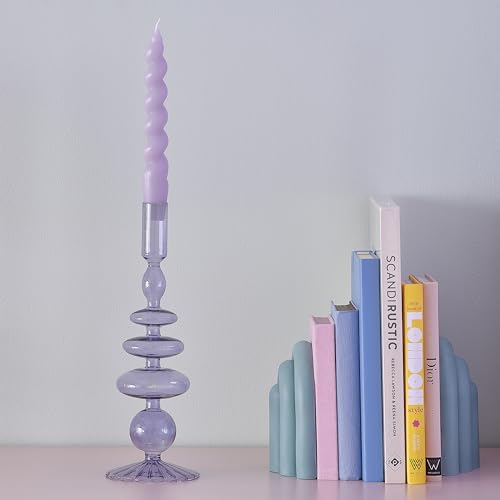 Ginger Ray Bougeoir à Bulles en Verre Violet Lilas Pastel, décoration de Table de fête