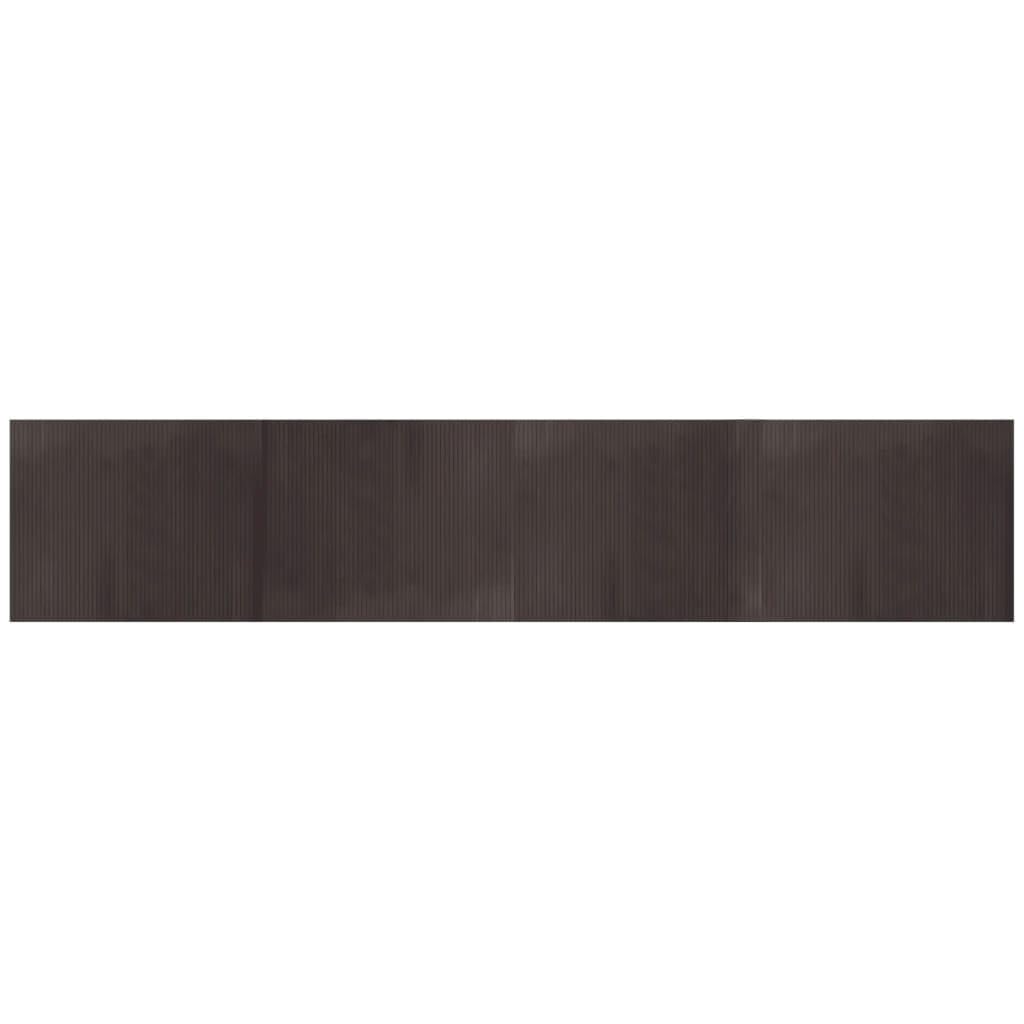 Rechteckiger Teppich Dunkelbraun 80 x 400 cm aus Bambus-Teppich Bambus Holz rutschfeste Matte Läufer Bambusmatte Küche Bad