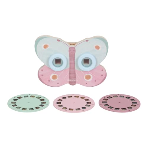 Little Dutch Dia Bildbetrachter - View Finder für Kleinkinder - Geschichtenerzähler aus Holz - für Mädchen ab 3 Jahren - Schmetterling - Fairy Garden