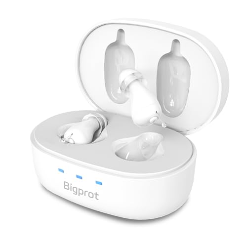 OTC Hearing Aids for Seniors, Nearly Invisible Rechargeable Hearing Aids, 100+ Hours of Charging Case Usage, Super-Mini Invisible Design, Comfort Fit in Ear Canal, AI Noise Cancellation and Clear Sound, Suitable for Various Daily Scenarios