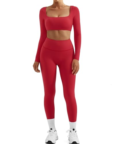 SUUKSESS Women 2 Piece Workout Sets with Leggings
