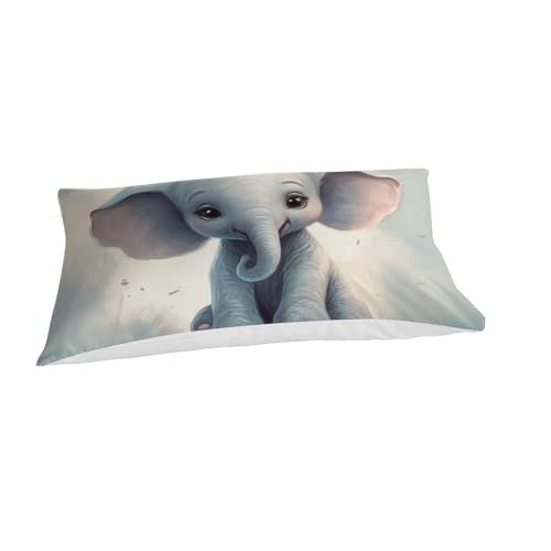 Parure de lit éléphants housse de couette microfibre 3 pièces - 3
