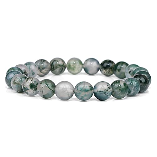 Bracelet agate mousse 8mm idéal pour accompagner vos séances de méditation au quotidien