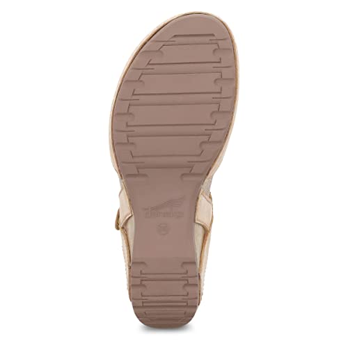 Image of Dansko Tiffani Wedge Sandal for Women - Cushioned, Contoured Footbed for All-Day Comfort and Support - Hook & Loop Strap with Buckle Detail - Lightweight Rubber Outsole