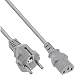 Produktbild InLine 16651G Netzkabel, Schutzkontakt gerade auf Kaltgerätestecker C13, 1,5m, grau