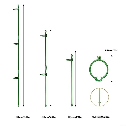 30 Stks Plant Ondersteuning Stakes Met 60 Clips Verstelbare Tomaat Pioen Ondersteuning Frame Ring Kooi Houder, Plant Ondersteuning Voor Tuin Bloem Monstera Hortensia's Groenten - Afbeelding 7