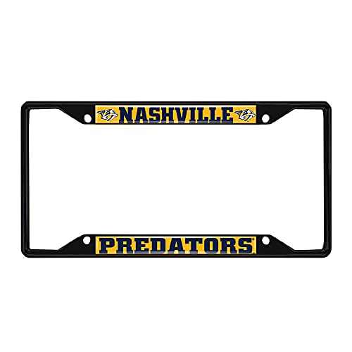 FANMATS 31386 Nashville Predators Metal License Plate Frame Black Finish