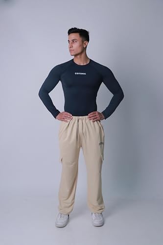 Image of COITONIC Men's Full Sleeve Compression T-Shirt - Athletic Base Layer for Gym, Sports & Fitness Training