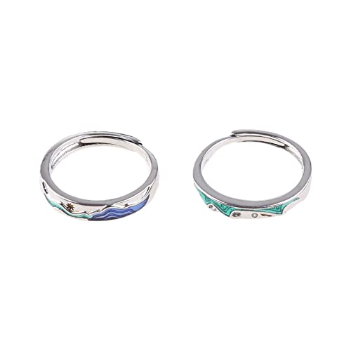 Goadameleri 2 Stück Paare Kupferringe Sets für Jungen und Mädchen Versprechensringe für Paare Gravurringe für Valentinstagsgeschenke Cover