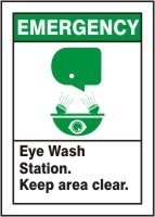 Accuform Emergency Eye Wash Station Safety Sign MRSD905XP 10x7
