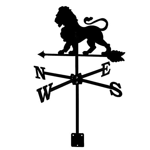Uybag Metal Weathervane Outdoor Iron Wind Vane Stainless Steel Yard Weather Vane Wind Direction Indicator Lion Wind Measuring Tool,Male Lion #TOP6