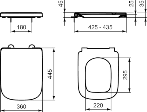 Ideal Standard i.Life B Toilet seat and Cover, Angular Shape - Image 4