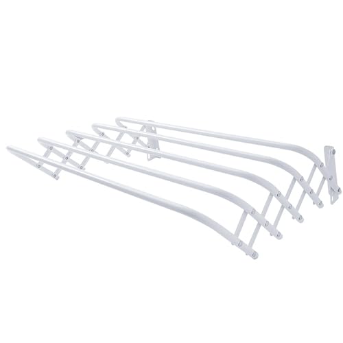various Tendedero Plegable de Secado de Ropa para Colgar en la Pared,Tendedero Extensible de Pared 120 cm de Intetiot o Exterior de Acero Blanco,Tendedro con 5 Barras Ahorra Espacio