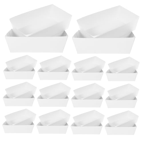 KICHOUSE 100pcs Box Paper Food Boats Basket Small Paper Food Trays Paper Food Container Food Holder Trays French Fries Holder Food Serving Boats Seafood Plate Food Tray Boats White