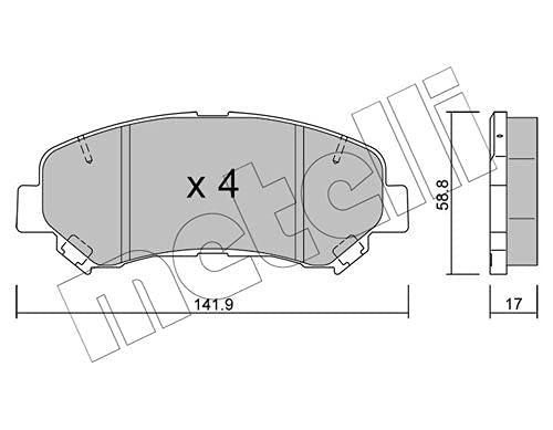 Plaquettes de frein voiture Metelligroup 22-0792-0 résoud le sifflement au freinage