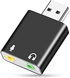 Compact et portable La carte son stéréo à interface audio USB a une conception petite et ultra compacte et une coquille en aluminium durable, ce qui la rend de haute qualité et portable. Si vous avez des questions sur l'adaptateur de carte son audio, n'hésitez pas à nous contacter.