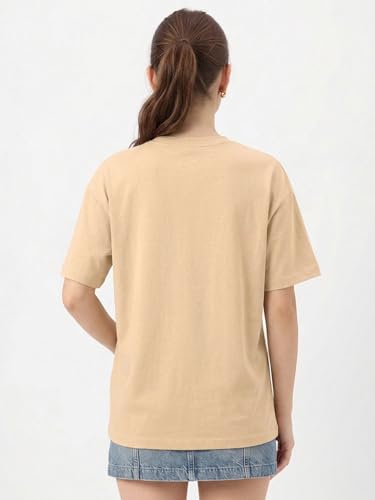 Image of LEOTUDE Women's Drop Shoulder Oversized Baggy Fit Half Sleeve Plain Solid Round Neck Multicolor T-Shirt Combo for Women's (Pack of 3)