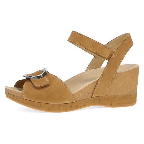 Dansko Stella Multi-Strap Wedge Sandal for Women – Cork/EVA Wedge with Arch Support –Fully Adjustable Straps–Lightweight Rubber Outsole