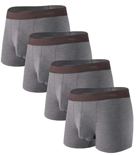 Separatec Mens Underwear Rayon Made from Bamboo Underwear Men, 3.5-Inch Legs Breathable Trunks for Men, 4 Pack
