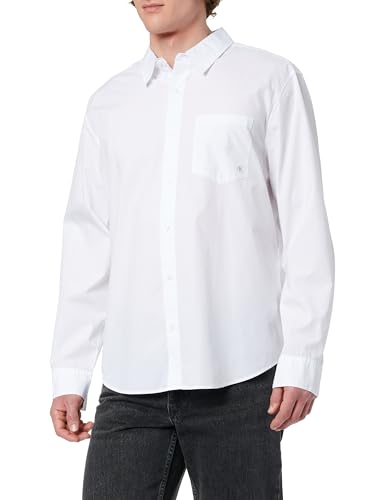 Calvin Klein Herren Hemd Poplin Classic aus Baumwolle, Weiß (Brilliant White), XS – Ansicht 1