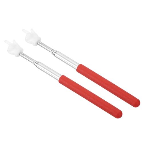 PATIKIL 伸縮式教師ポインタースティック 2個教室ホワイトボード教師ハンドフィンガーミニポインター プレゼンテーションスピーカーガイドコーチ用 レッドスタイル2