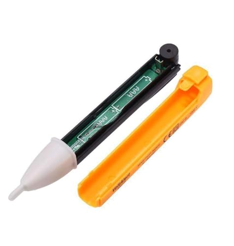 Image of Voltage Tester 90~1000V AC Electric Voltage Power Detector Alert Sensor Tester LED Light Non-Contact Pen,Yellow (1), Battery Powered