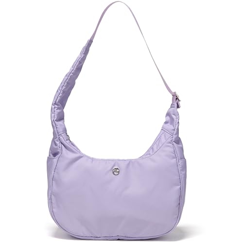 Image of Pander 4L Soft Nylon Crescent Shoulder Bag for Women, Medium Underarm Hobo Purse with Adjustable Strap, Water-Repellent