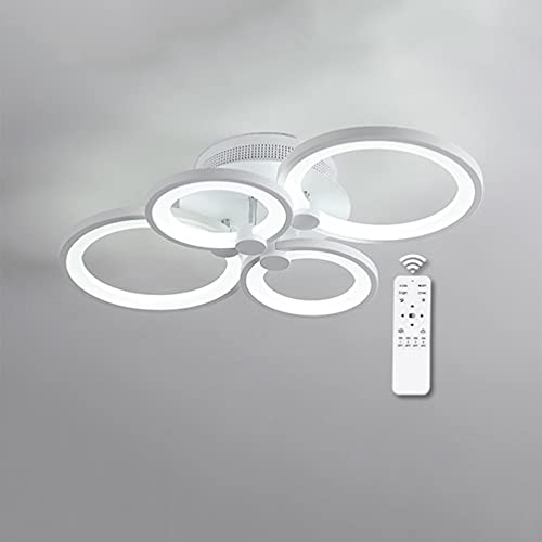 Lampa sufitowa LED 34 W, 4 pierścienie, 3000 – 6000 K, możliwość ściemniania, z pilotem zdalnego sterowania, nowoczesna, kreatywna, akrylowa lampa sufitowa do sypialni, salonu, biura