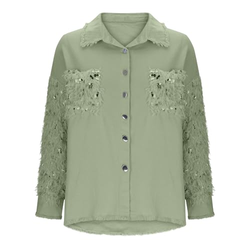 Coat for Women Fall Winter Long Sleeve High Neck Faux Denim Western Cardigan Basic Outfits Women 2025 Regular Fit2