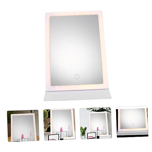 Miroir de maquillage pliable LED blanc avec trois modes d'éclairage nomade