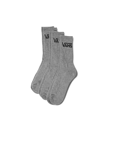 Vans Unisex Adult Classic Crew Rox Socks (3 & 6-Pack), Heather Grey, 6.5-9