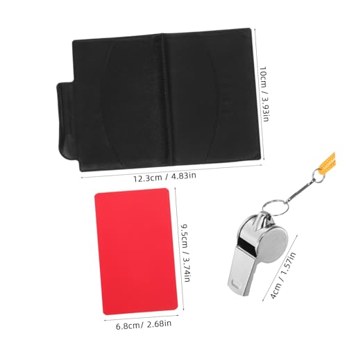 Kit de árbitro Yardwe con tarjetas roja y amarilla y silbatos miniatura 2