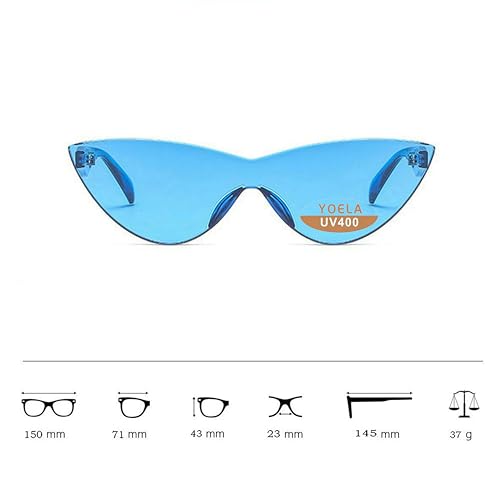 Yoela OLIN Triangle Thick Rimless Sunglasses One Piece Colored Transparent Sunglasses For Women and Men4