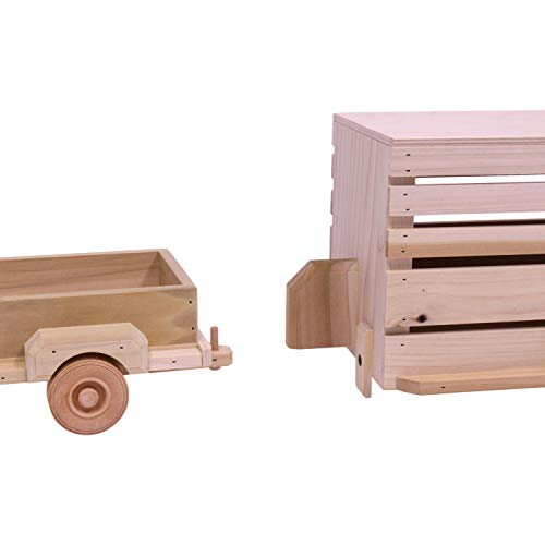 AmishToyBox.com Amish-Made Wooden Toy Pickup & Horse Trailer Set - Thumbnail 5