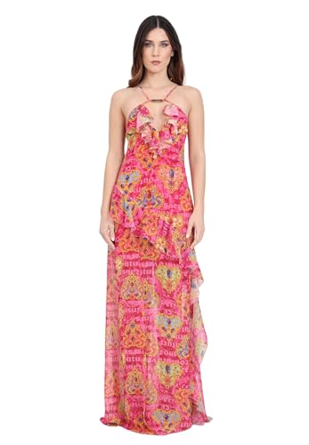  VERSACE JEANS COUTURE Abito Lungo da Donna Chiffon Print Hear Couture 40