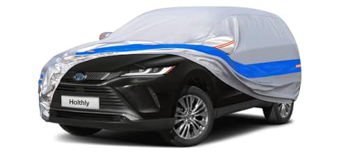 Holthly Strapazierfähige SUV-Autoabdeckung, passgenau für Toyota Venza (2008–2024), Allwetter-, Outdoor-Abdeckungen für Autos, wetterfest, wasserdicht, winddicht, Sonnen-, Regen-, Staub-,