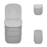 Kikkaboo Fußsack Classic für Kinderwagen Fleece Reißverschluss wasserabweisend hellgrau