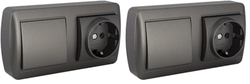 Base Schuko con conmutador ancho serie mural para control de iluminación 2