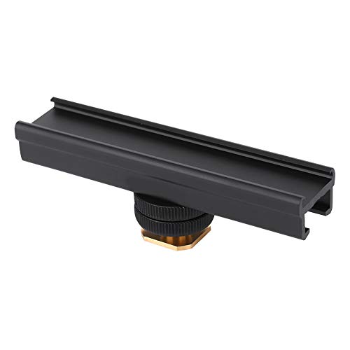Image of ZDETGU Easy Hood ESE 10 10cm Cold Shoe Extension Bar Bracket Holder with 1/4 Inch Screw Hole Dual Locking Nut for Camera Microphone Flash LED Light Mount