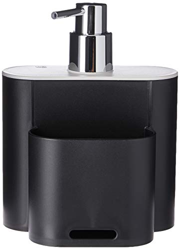 Dispenser Flat 500 ml, 9 x 13 x 16,5 cm, Preto e Light Gray, Coza