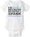 CarefreeTees I'm Spoiled Because No One Will Spank Grandma (Baby Boys Bodysuit 3M Blue Text)