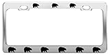Bear Tag Border Metal Aluminum Shiny License Plate Frame Front Rear