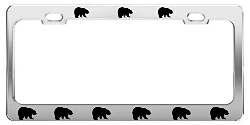 Bear Tag Border Metal Aluminum Shiny License Plate Frame Front Rear #TOP7