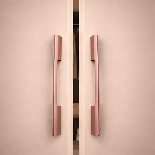 Image of VOLO Wardrobe and Cabinet Pull Handle - Versatile Handles for Wardrobes, Drawers, Sliding Closets, and Doors in Kitchens, Offices, and Bedrooms (SAC-35) (Rose Gold, 288MM (12 Inch)) Pack of 1 Piece