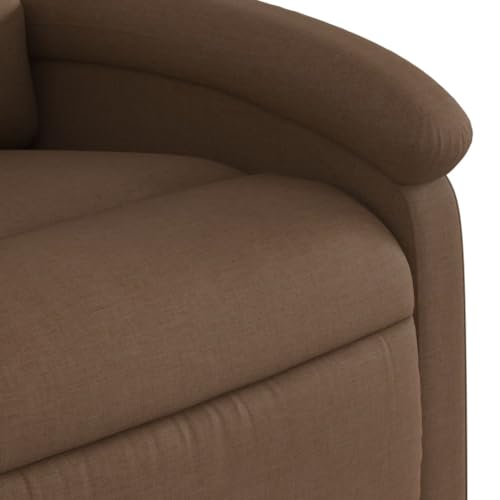 vidaXL Sillón Reclinable, Silla con Respaldo Reposabrazos, Sillón de Televisión Relax Descanso, Asiento para Salón Hogar, Tela Marrón - imagen 9