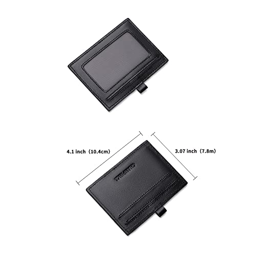 Mens Genuine Leather Zipper Wallet RFID Secure Large Capacity Multi-card Leather Wallets for Men and Extract card (Vegetable tanned leather black)3